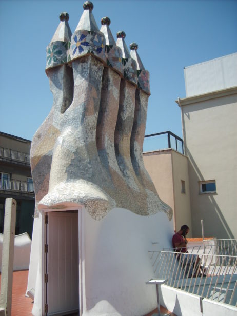 Chimneys on Casa Mila in Barcelona Chimneys on Casa Mila in Barcelona
