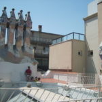 Chimneys on Casa Mila in Barcelona Chimneys on Casa Mila in Barcelona