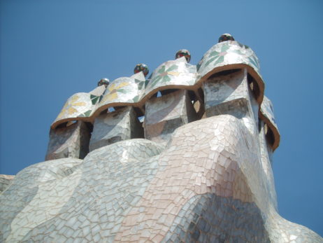 Chimneys on Casa Mila in Barcelona Chimneys on Casa Mila in Barcelona