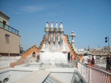 Chimney on Casa Mila in Barcelona Chimney on Casa Mila in Barcelona
