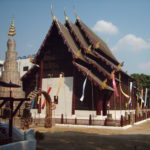 Photo of wooden buddhist temple in Thailand