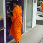 Buddhist monk and ATM
