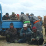 Mongolians on horse racing
