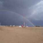 Rainbow in desert, Mongolia Rainbow in Mongolia