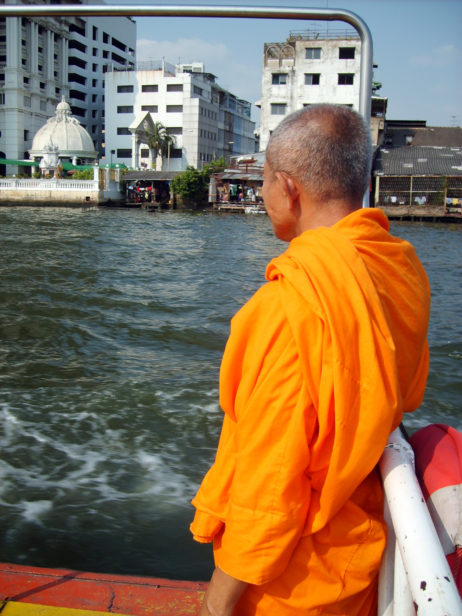 Buddhist monk on ship Buddhist monk on ship