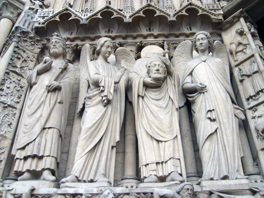 Free photo: Detail of Notre Dame Cathedrale in Paris