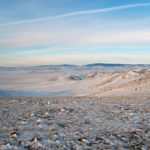 Frozen steppe in Mongolia Frozen steppe in Mongolia