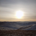 Frozen steppe in Mongolia