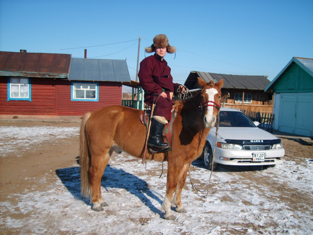 Free photo: Mongolian man and horse