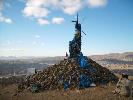 Shamanist ovoo in Mongolia Shamanist ovoo in Mongolia