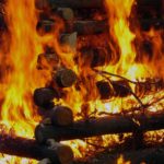 Burning wood Burning wood