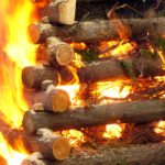 Burning wood Burning wood