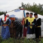 Mongolians in traditional clothes