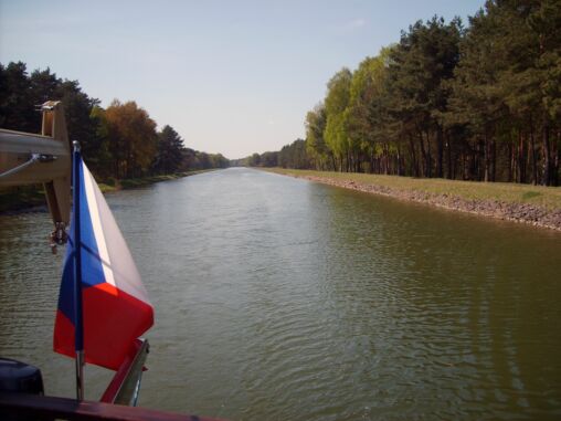 Czech flag on the ship