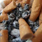 Cigarette butts in ashtray
