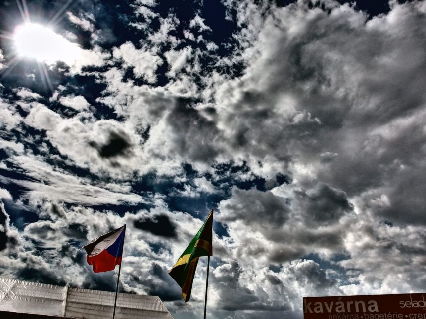 Free photo: Clouds and Flags