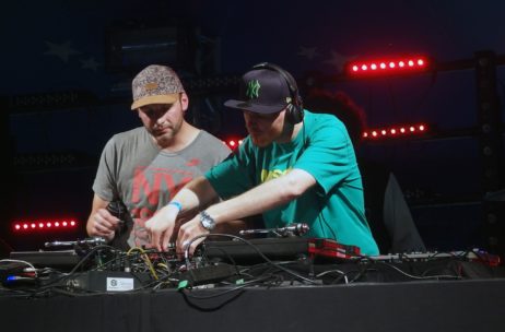 2 DJ behind the mixer 2 DJ behind the mixer