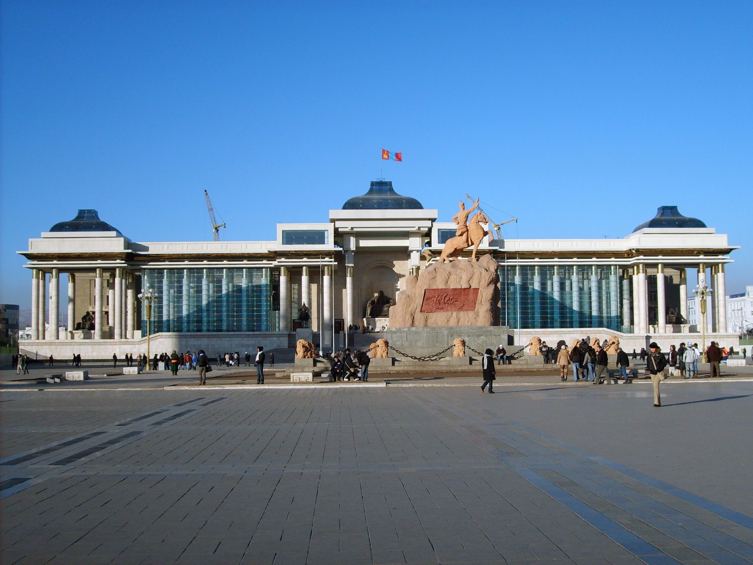 Mongolia, Ulan Bator, Sukhbaatar square, Louis Vuitton shop