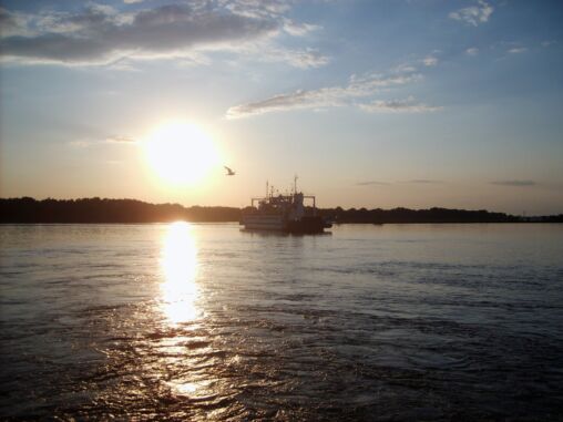 Sunset Over The River
