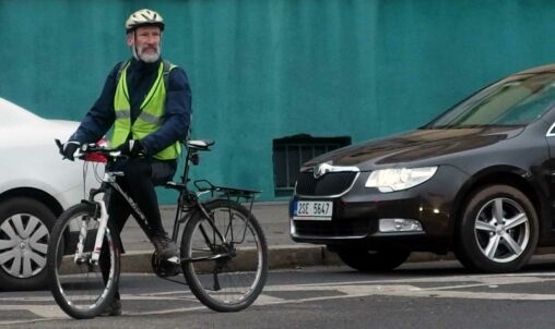 Elderly Cyclist in the City