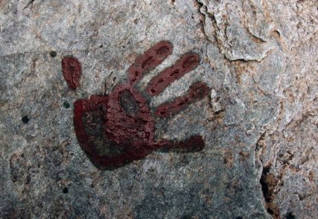 Handprint on the stone Handprint on the stone