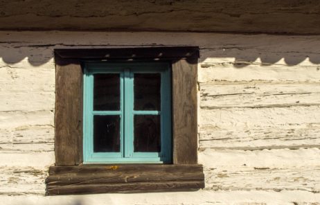 Blue window of an old house Blue window of an old house