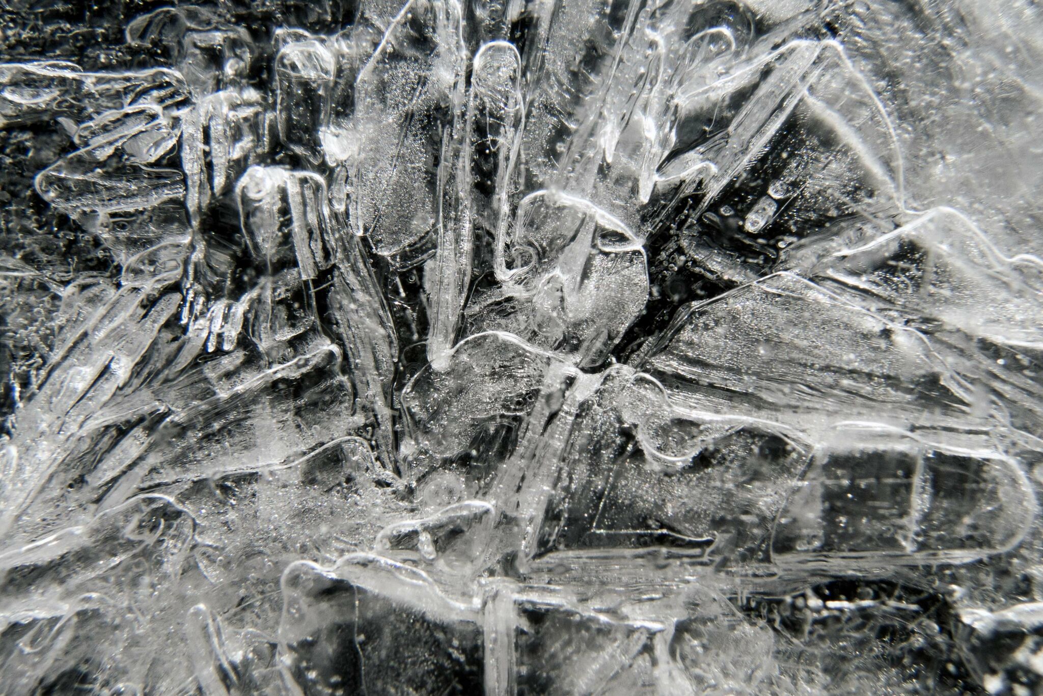Close-up of cracked ice texture | Copyright-free photo (by M. Vorel