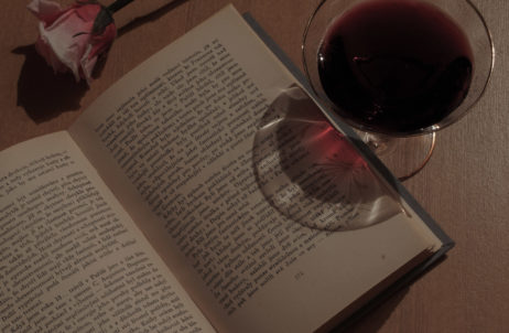 Book, wine and rose Book, wine and rose