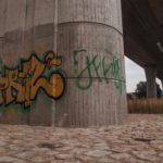 Free photo: Graffiti under a bridge