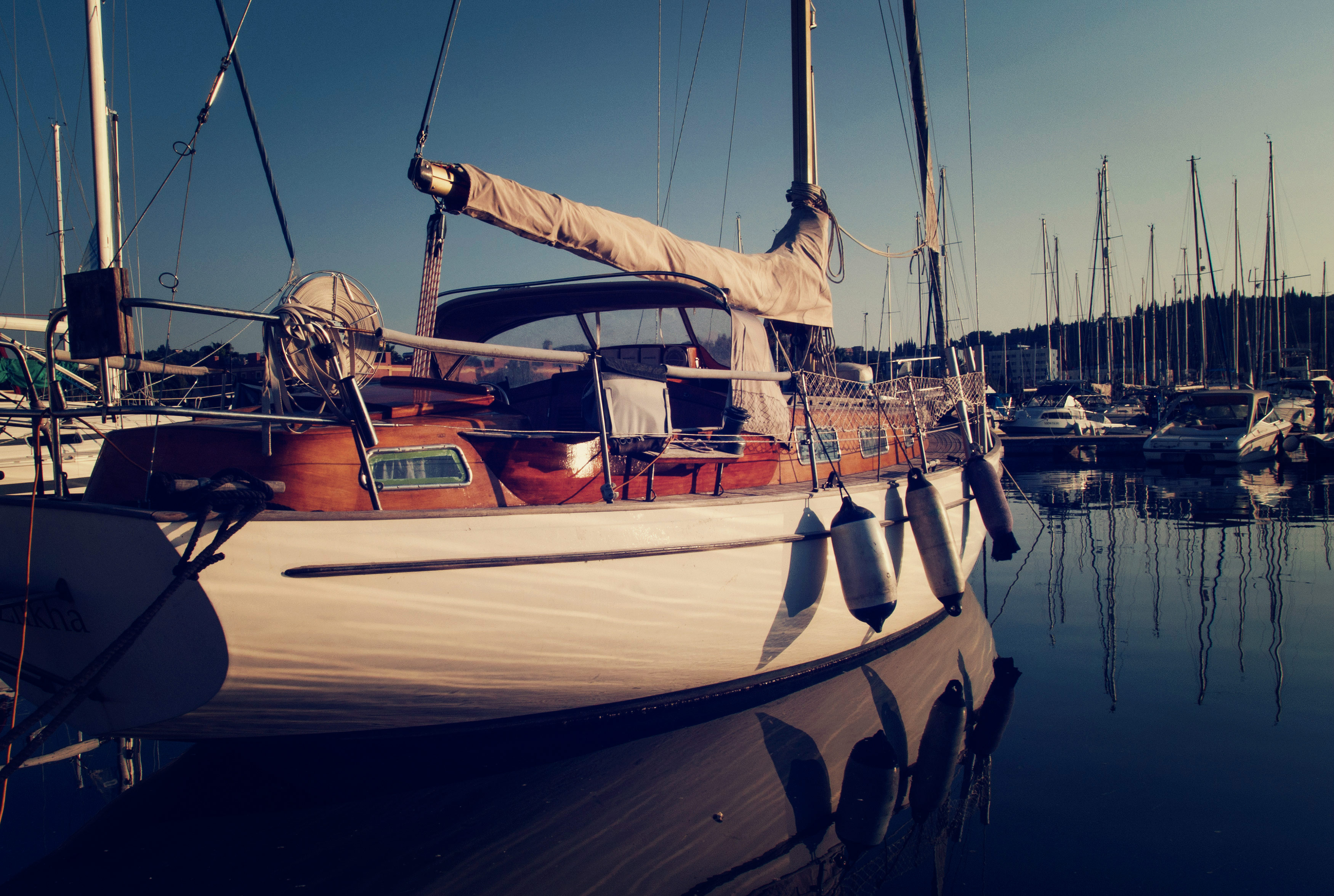 sailboats in a marina