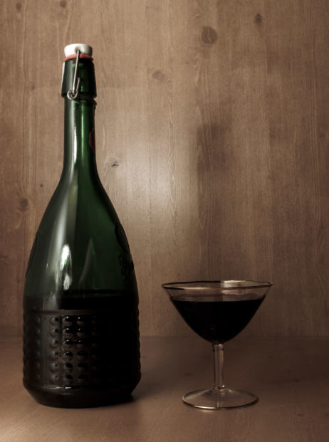 Wine bottle with glass Wine bottle with glass