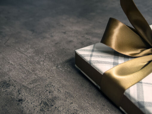 Gift with a golden bow