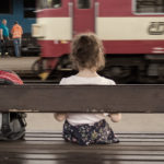 Girl at train station Girl at train station