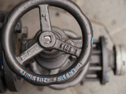 Old water valve close up