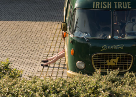 Irish bus and girl’s leg Irish bus and girl’s leg