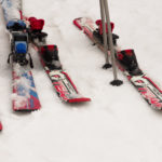Lonely ski on the snow - image for free download
