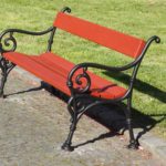 Renovated bench in park Renovated bench in Prague park.