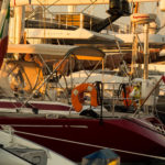 Sailboats in marina