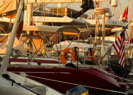 Sailboats in marina Sailboats in marina