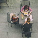 Two women in restaurant Photo of two women in restaurant