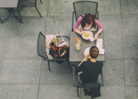 Two women in restaurant Two women in restaurant