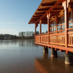 Lake house Wooden house on the water - image for free download