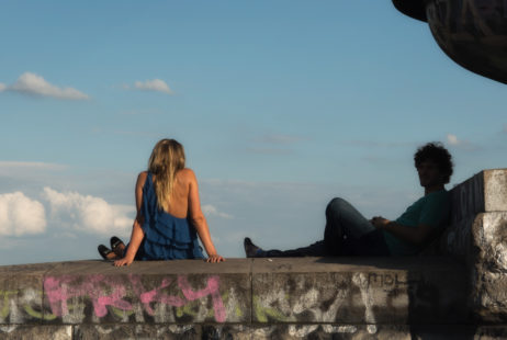 Young Woman And Man In The City Young Woman And Man In The City