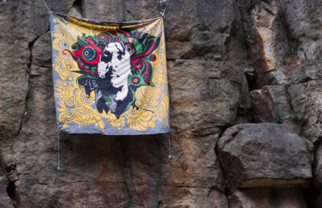 Bob Marley Flag On Reggae Concert Bob Marley Flag On Reggae Concert