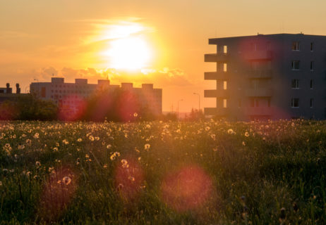 Sunset On A Panel Housing Estate In Prague Sunset On A Panel Housing Estate In Prague