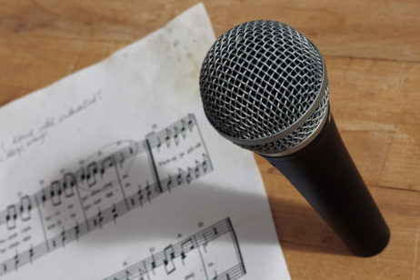 Microphone And Music Notes Microphone And Music Notes