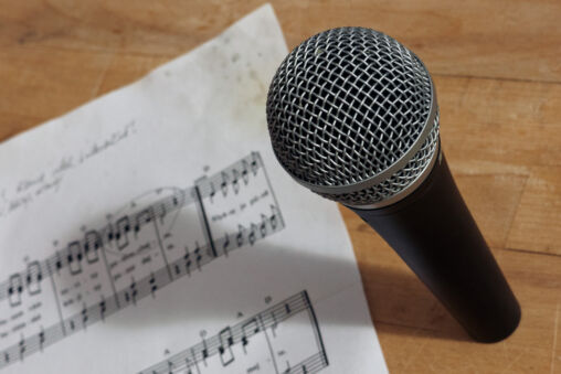 Microphone And Music Notes
