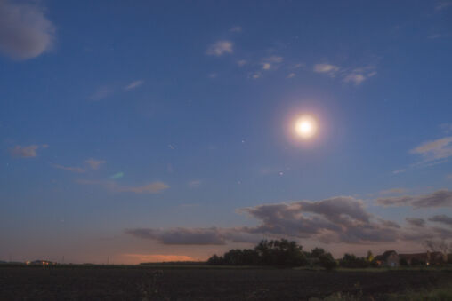 Early Night Sky With Moon