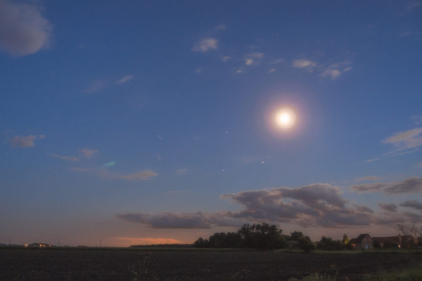 Early Night Sky With Moon