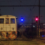 Old train at night